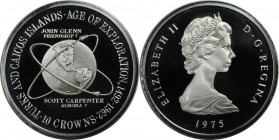 Weltmünzen und Medaillen, Turks und Caicos Inseln / Turks and Caicos Islands. 10 Crowns 1975, Silber. KM 7. Polierte Platte