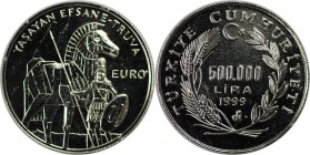 Weltmünzen und Medaillen , Türkei / Turkey. Trojanisches Pferd. 500000 Lira 1999, Kupfer-Nickel. KM 1081. Vorzüglich-stempelglanz