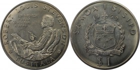 Weltmünzen und Medaillen, Western Samoa. 75th Anniversary - Death of Robert Louis Stevenson. 1 Tala 1969, Kupfer-Nickel. KM 8. Stempelglanz