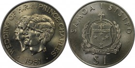 Weltmünzen und Medaillen, Western Samoa. Hochzeit von Prinz Charles und Lady Diana. 1 Tala 1981, Kupfer-Nickel. KM 43. Stempelglanz