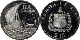 Weltmünzen und Medaillen, Western Samoa. RA Expeditionen. 10 Tala 1991, Silber. 0.93 OZ. KM 83. Polierte Platte