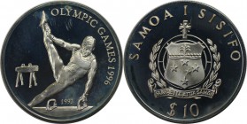 Weltmünzen und Medaillen, Western Samoa. Olympiade 1996. Turner am Seitpferd. 10 Tala 1993, Silber. 0.95 OZ. KM 97. Polierte Platte
