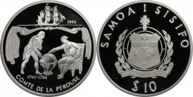 Weltmünzen und Medaillen, Western Samoa. "Comte De La Perouse". 10 Tala 1994, Silber. 0.93 OZ. KM 102. Polierte Platte