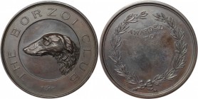 Medaillen und Jetons, Hundesport / Dog sports. "THE BORZOI CLUB" Medaille ND, Bronze. 51.mm. 66.34 g. Fast Stempelglanz