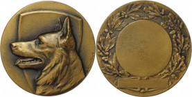 Medaillen und Jetons, Hundesport / Dog sports. "G. Contaux" Medaille ND, Bronze. 42 mm. 37.54 g. Stempelglanz