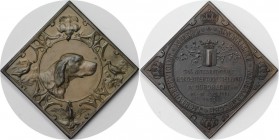 Medaillen und Jetons, Hundesport / Dog sports. Niederlande / Netherlands. "24e Internationale HONDENTENTOONSTELLING te DORDRECHT" Medaille 1905, Bronz...