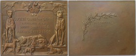 Medaillen und Jetons, Hundesport / Dog sports. "SOCIETE CANINE de SAVOIE AFFILIEE A la Societe Canine du S.E. AIX-les-BAINS 1909" Medaille, Bronze. 59...