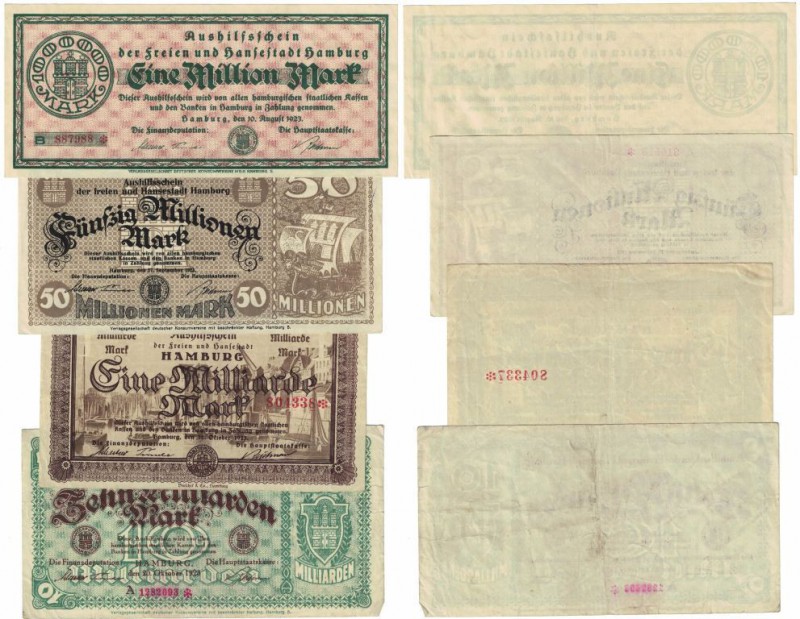 Banknoten, Deutschland / Germany, Lots und Sammlungen. Notgeld, Hamburg. 1 Mio M...