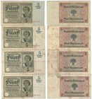 Banknoten, Deutschland / Germany, Lots und Sammlungen. Deutsche Rentenbark (1923-1937). 3 x 5 Rentenmark 2.1.1926. Ro: 164a, 5 Rentenmark 2.1.1926. Ro...