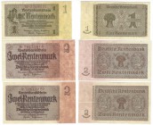 Banknoten, Deutschland / Germany, Lots und Sammlungen. Deutsche Rentenbark (1923-1937). 1 Rentenmark 30.1.1937. Ro: 166a, 2 x 2 Rentenmark 30.1.1937. ...