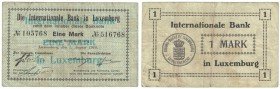 Banknoten, Luxemburg. 1 Mark 1914. Pick 6. aVF