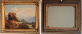 Kunst und Antiquitäten / Art and antiques. Ölgemälde. Motive: Landschaft. Bayerische Schule. Maße Gemälde: 69 x 55 cm. Maße mit Rahmen: 86 cm x 74 cm....