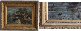 Kunst und Antiquitäten / Art and antiques. Ölgemälde. Nachtlandschaft. (Ilse Schubert 3.10.1900). Maße Gemälde: 30 x 41 cm. Maße mit Rahmen: 58 x 47 c...