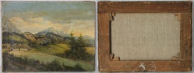 Kunst und Antiquitäten / Art and antiques. Ölgemälde. Bayerische Schule. Motive: Landschaft. Schafe. Maße Gemälde: 31.5 x 24 cm. Öl auf Leinwand. Unge...