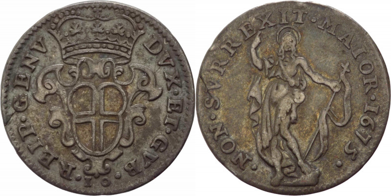 Genova - Dogi Biennali (terza fase, 1637-1797) - 10 Soldi - 1675 - CNI 13; Lunar...