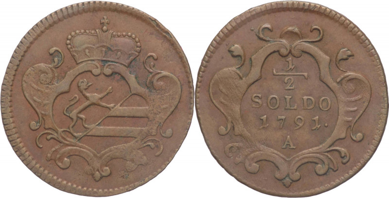 Gorizia - Leopoldo II (1790-1792) - 1/2 soldi 1791 - Vienna - KM# 29 - 1,39 g - ...