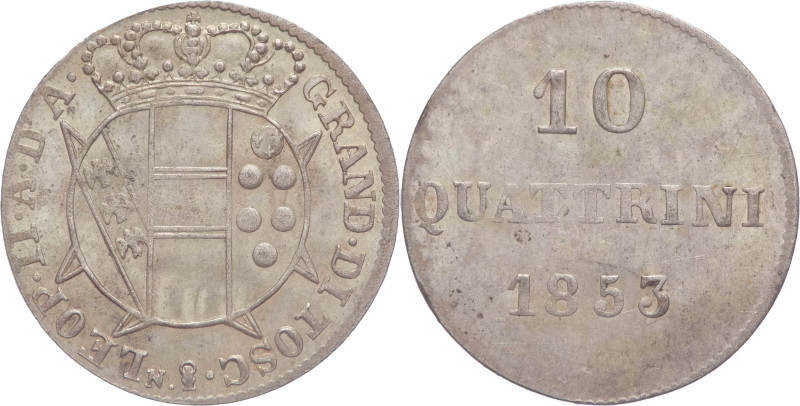 Granducato di Toscana - Leopoldo II (1824-1859) - 10 quattrini 1853 - Gig.65 - M...