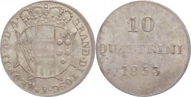 Granducato di Toscana - Leopoldo II (1824-1859) - 10 quattrini 1853 - Gig.65 - Mi - 1,89 g - NON COMUNE (NC)

SPL+/qFDC

SPEDIZIONE IN TUTTO IL MO...