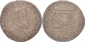 Milano - Filippo III (1598-1621) - Denaro da soldi 50 - 1605 - Millesimo estremamente raro. Crippa non riporta alcun passaggio d’asta - 13,56 g - RRRR...