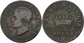 Milano - Napoleone I Re d'Italia (1805-1814) 1 Soldo 1809 - Gig. 210 - Ossidazioni - Cu - gr. 10.2

MB

SPEDIZIONE SOLO IN ITALIA - SHIPPING ONLY ...
