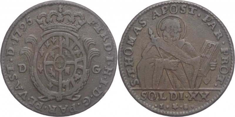 Ducato di Parma - Ferdinando I (1765-1802) - 20 soldi 1795 - MIR 1081/4 - Mi 
...