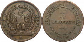 Seconda Repubblica Romana (1848-1849) - 3 baiocchi 1849 - Gig.7 - Ae 

mBB 

SPEDIZIONE SOLO IN ITALIA - SHIPPING ONLY IN ITALY
