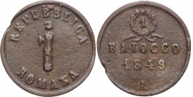 Seconda Repubblica Romana (1848-1849) - Ancona - Baiocco 1848 - Gig.2 - RARISSIMO (RRR) - Ae - gr. 11,17

BB 

SPEDIZIONE SOLO IN ITALIA - SHIPPIN...