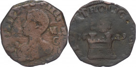 Regno di Napoli - Filippo IV (1621-1665) - 9 cavalli 1629 - sigle M C - Magliocca 90 - 6,86 g - Cu - RARO (R)

mBB 

SPEDIZIONE SOLO IN ITALIA - S...