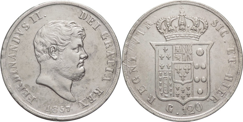 Regno delle Due Sicilie - Ferdinando II (1830-1859) - Piastra da 120 grana 1857 ...