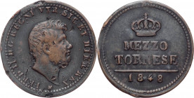 Regno delle Due Sicilie - Ferdinando II (1830-1859) - mezzo tornese 1848 - Gig. 316 - Ae - gr. 1,35

mBB 

SPEDIZIONE SOLO IN ITALIA - SHIPPING ON...