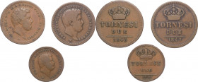 Regno delle Due Sicilie - Ferdinando II (1830-1859) - lotto di 3 monete di cui 2 da 2 tornesi e 1 da 1 tornese - Ae 

med.BB 

SPEDIZIONE SOLO IN ...