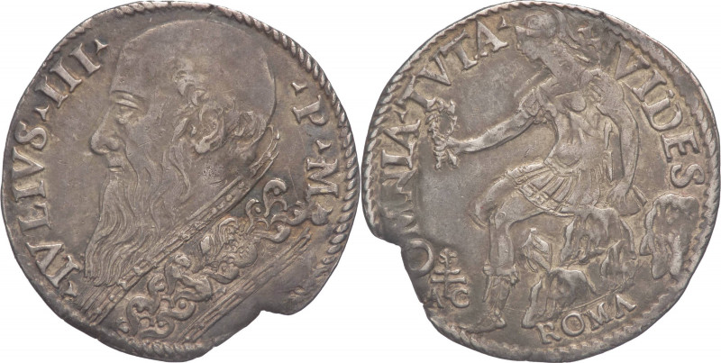 Stato Pontificio - Giulio III (1550-1555) - Giulio - Ag - MIR 979/3 (R) - 3,18 g...