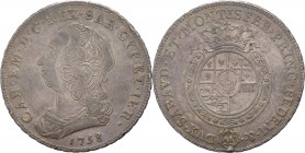 Regno di Sardegna - Carlo Emanuele III (1730-1773) - Scudo nuovo 1758 - Zecca di Torino - MIR946d - Rara - Colpo ad ore 6 - Ag - gr. 35

mBB

SPED...