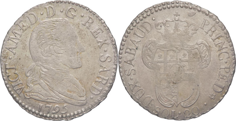 Regno di Sardegna - Vittorio Amedeo III (1773-1796) - 20 soldi 1795 -Mont. 372 -...