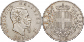 Regno d'Italia - Vittorio Emanuele II (1861-1878) - 5 Lire 1876 Roma - Gig.51 - Ag - segno di zecca spostato a sinistra - NON COMUNE (NC)

mBB 

S...