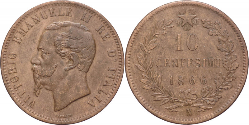 Regno d'Italia - Vittorio Emanuele II (1861-1878) - 10 centesimi 1866 Napoli - G...