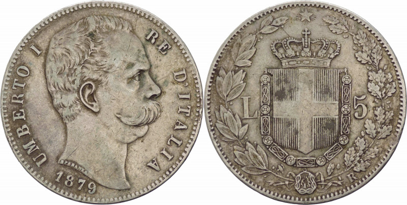 Regno d'Italia - Umberto I (1878-1900) - 5 Lire 1879 - Pag. 590 - Ag

qBB

S...