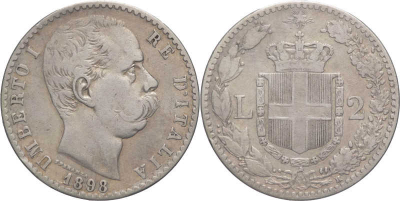Regno d'Italia - Umberto I (1878-1900) - 2 lire 1898 - Gig. 33 - Ag - RARA (R)
...
