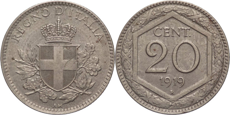 Regno d'Italia - Vittorio Emanuele III (1900-1943) - 20 centesimi 1919 esagono -...