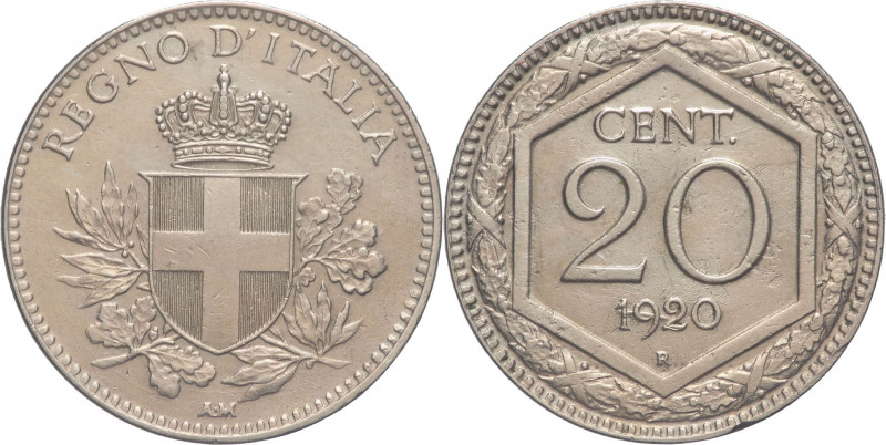 Regno d'Italia - Vittorio Emanuele III (1900-1943) - 20 centesimi 1920 esagono -...