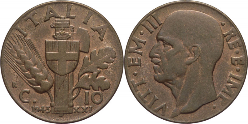 Regno d'Italia - Vittorio Emanuele III (1900-1943) - 10 centesimi 1943 Impero - ...