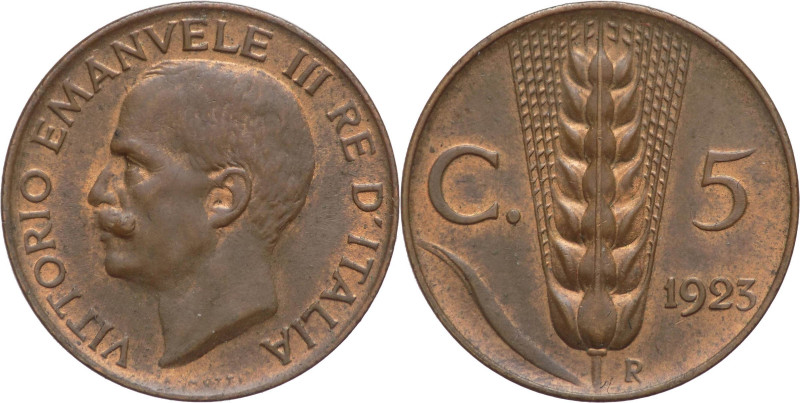 Regno d'Italia - Vittorio Emanuele III (1900-1943) - 5 centesimi 1923 Spiga - Gi...