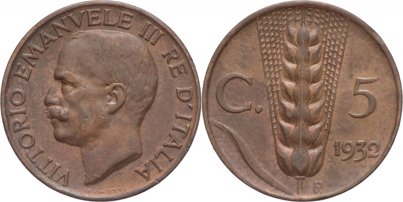 Regno d'Italia - Vittorio Emanuele III (1900-1943) - 5 centesimi 1932 Spiga - Gi...