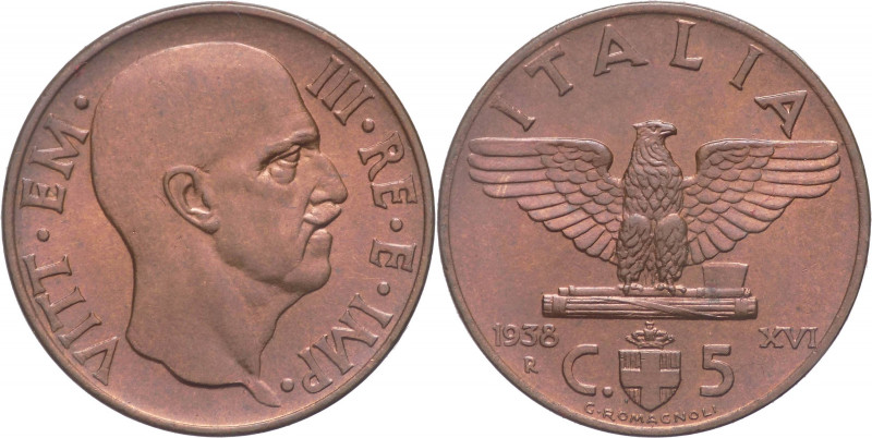 Regno d'Italia - Vittorio Emanuele III (1900-1943) 5 Centesimi "Impero" 1938 ann...