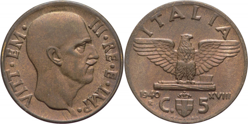 Regno d'Italia - Vittorio Emanuele III (1900-1943) - 5 centesimi 1940 Impero - G...