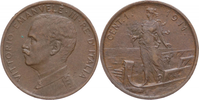 Regno d'Italia - Vittorio Emanuele III (1900-1943) - 1 centesimo 1911 - Gig. 315...