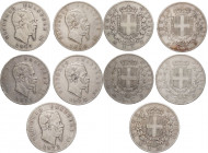 Regno d'Italia - Vittorio Emanuele II (1861-1878) - lotto di 5 monete da 5 lire dal dal 1869 al 1873 - Ag

med.BB 

SPEDIZIONE SOLO IN ITALIA - SH...