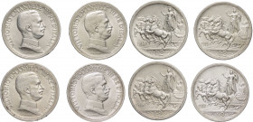 Regno d'Italia - Vittorio Emanuele III (1900-1943) - lotto di 4 monete da 2 lire quadriga briosa (1914,1915,1916,1917) - Ag

med.SPL

SPEDIZIONE S...