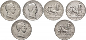Regno d'Italia - Vittorio Emanuele III (1900-1943) - lotto di 3 monete da 1 lira quadriga briosa (1915,1916,1917) - Ag

med.qSPL

SPEDIZIONE SOLO ...