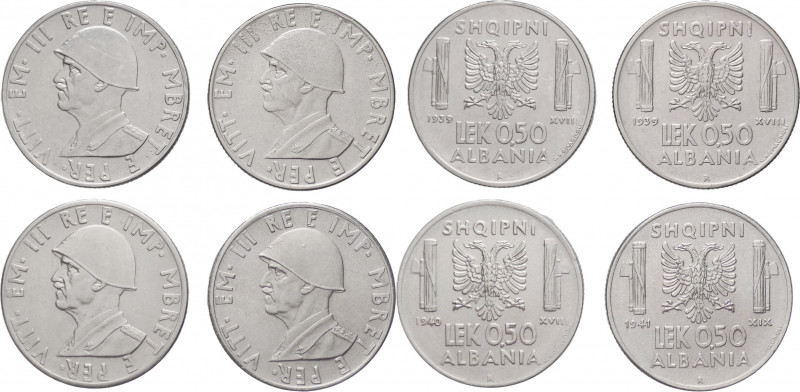 Colonie Italiane - Albania - Vittorio Emanuele III (1939-1943) - serie da 0,50 l...